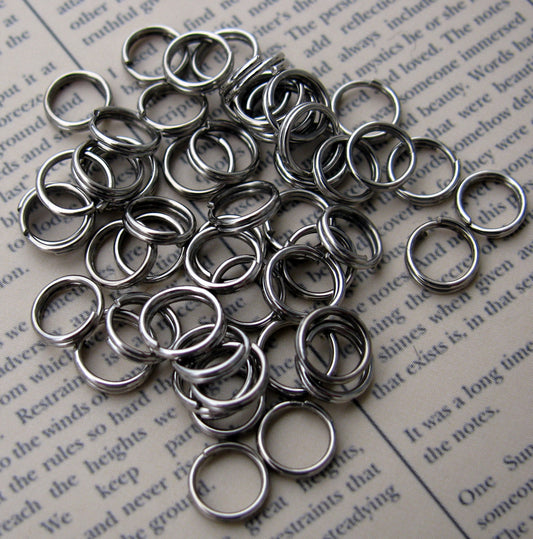 Motringar / Bindringar silverfärgade  - 6mm, 50- pack