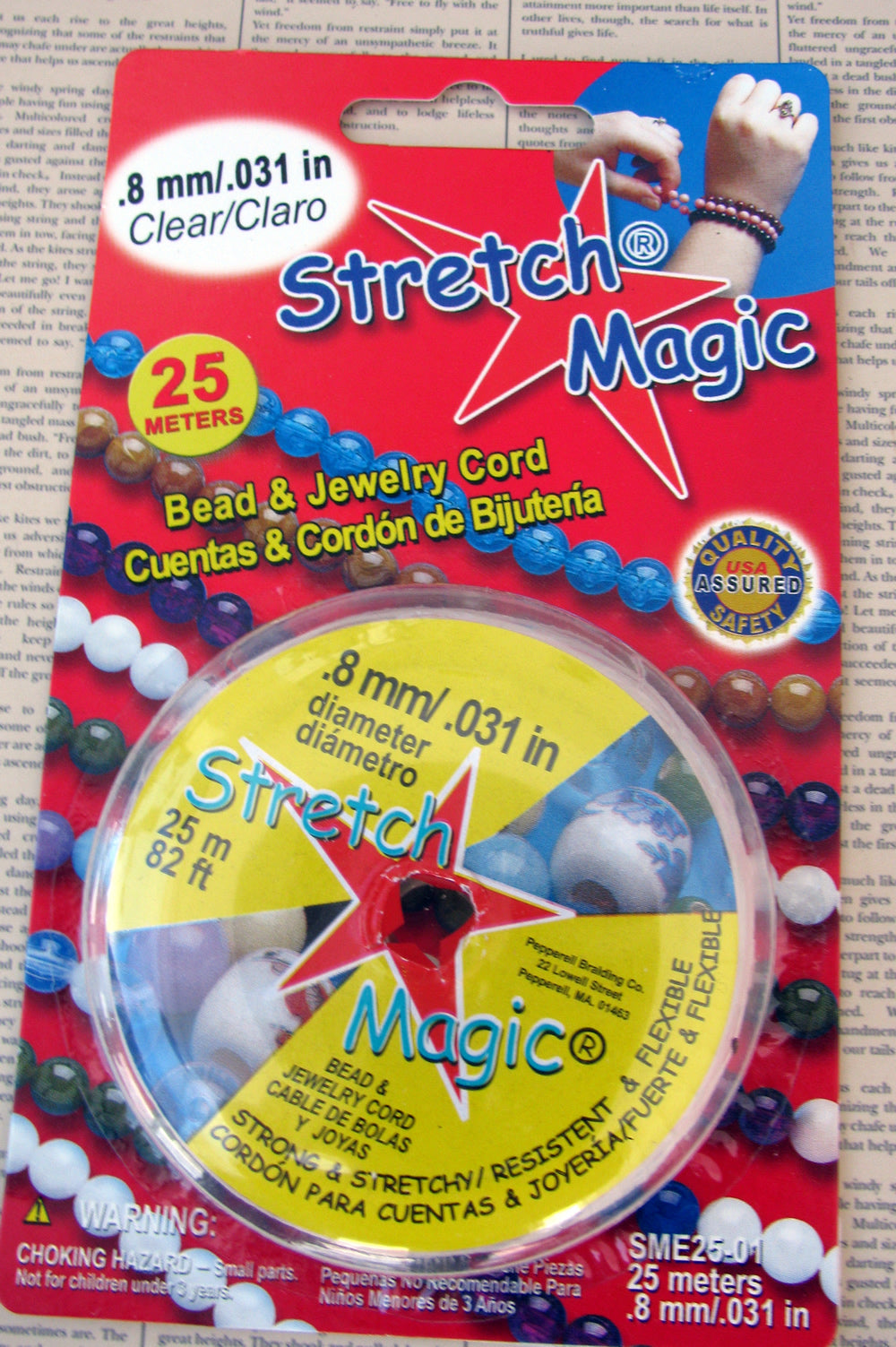 Stretch Magic - Elastisktråd, Klar 0,8 mm, 1 rulle (25m)