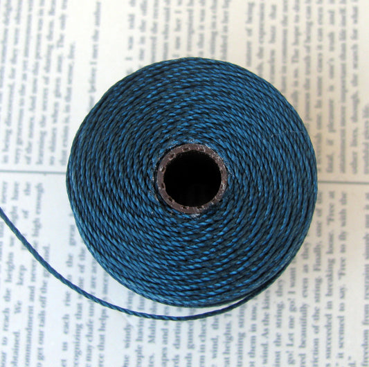 S- Lon bead cord - Dark Teal, 1 rulle