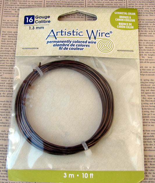 Artistic Wire 16 Ga - Gun metal / Antique Brass, 1 förpackning