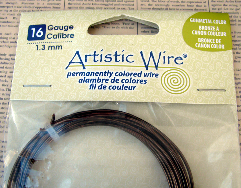 Artistic Wire 16 Ga - Gun metal / Antique Brass, 1 förpackning