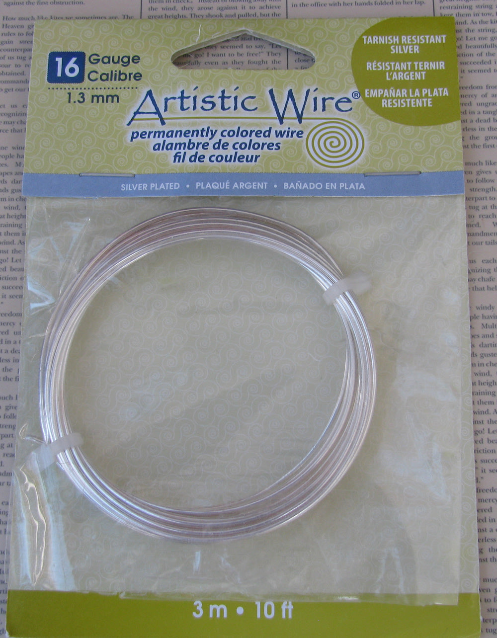 Artistic Wire 16 Ga - Silverpläterad, Non tarnish, 1 förpackning