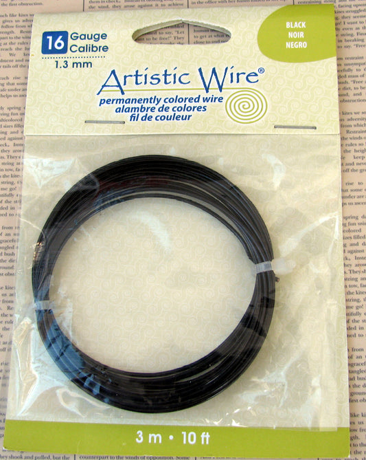 Artistic Wire 16 Ga - Black, 1 förpackning