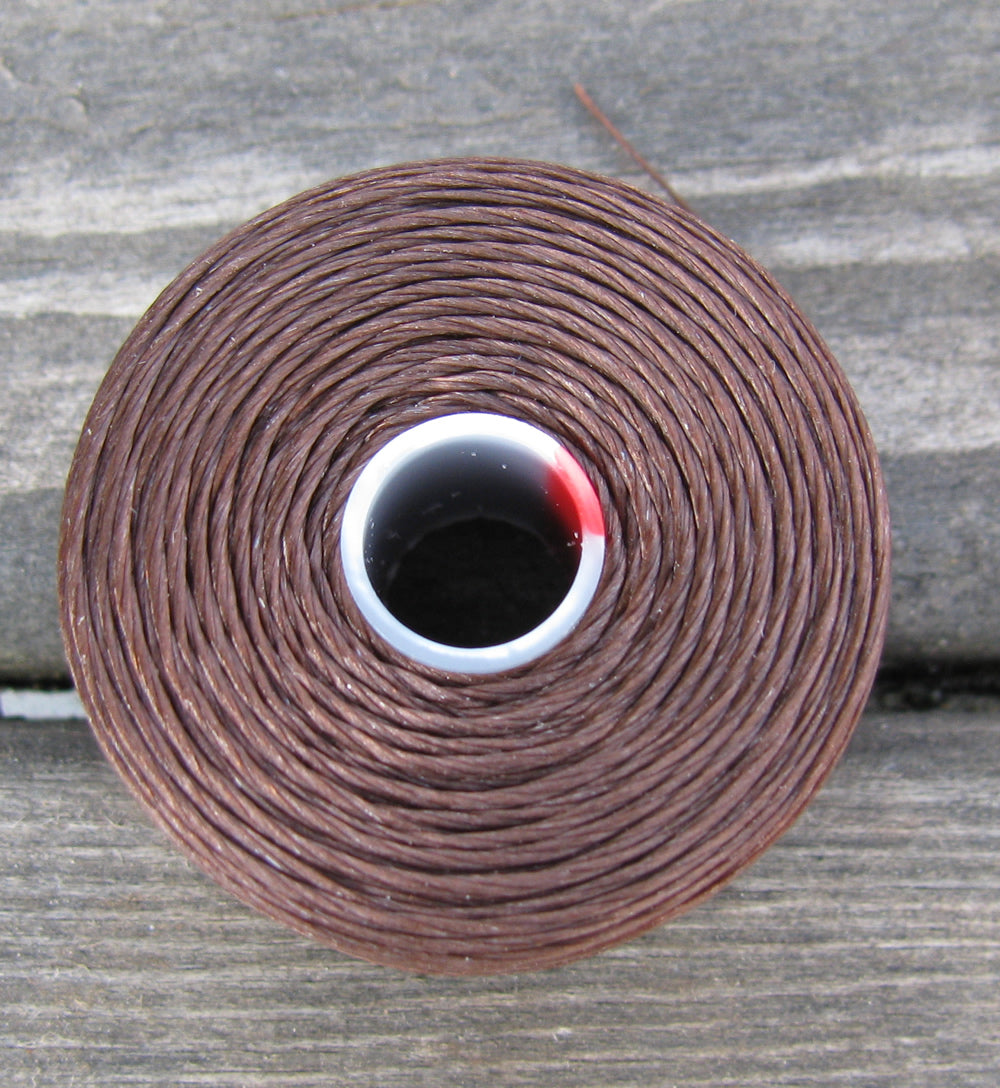 S- Lon bead thread - Brown, strl D, 1 rulle