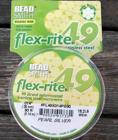 flex-rite - Pearl Silver 0,35mm, 49 trådar, 1 rulle