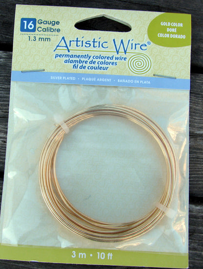 Artistic Wire 16 Ga - Silverpläterad, Guldfärgad, 1 förpackning