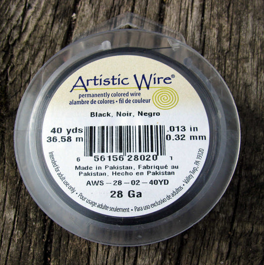 Artistic Wire 28 Ga - Black / Svart, 1 rulle