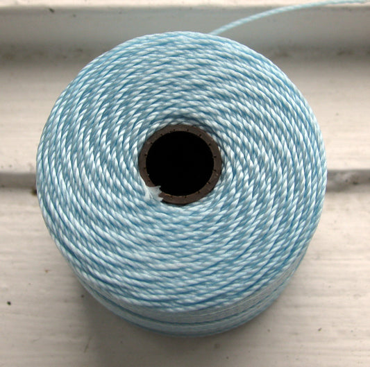 S- Lon bead cord - Sky Blue, 1 rulle