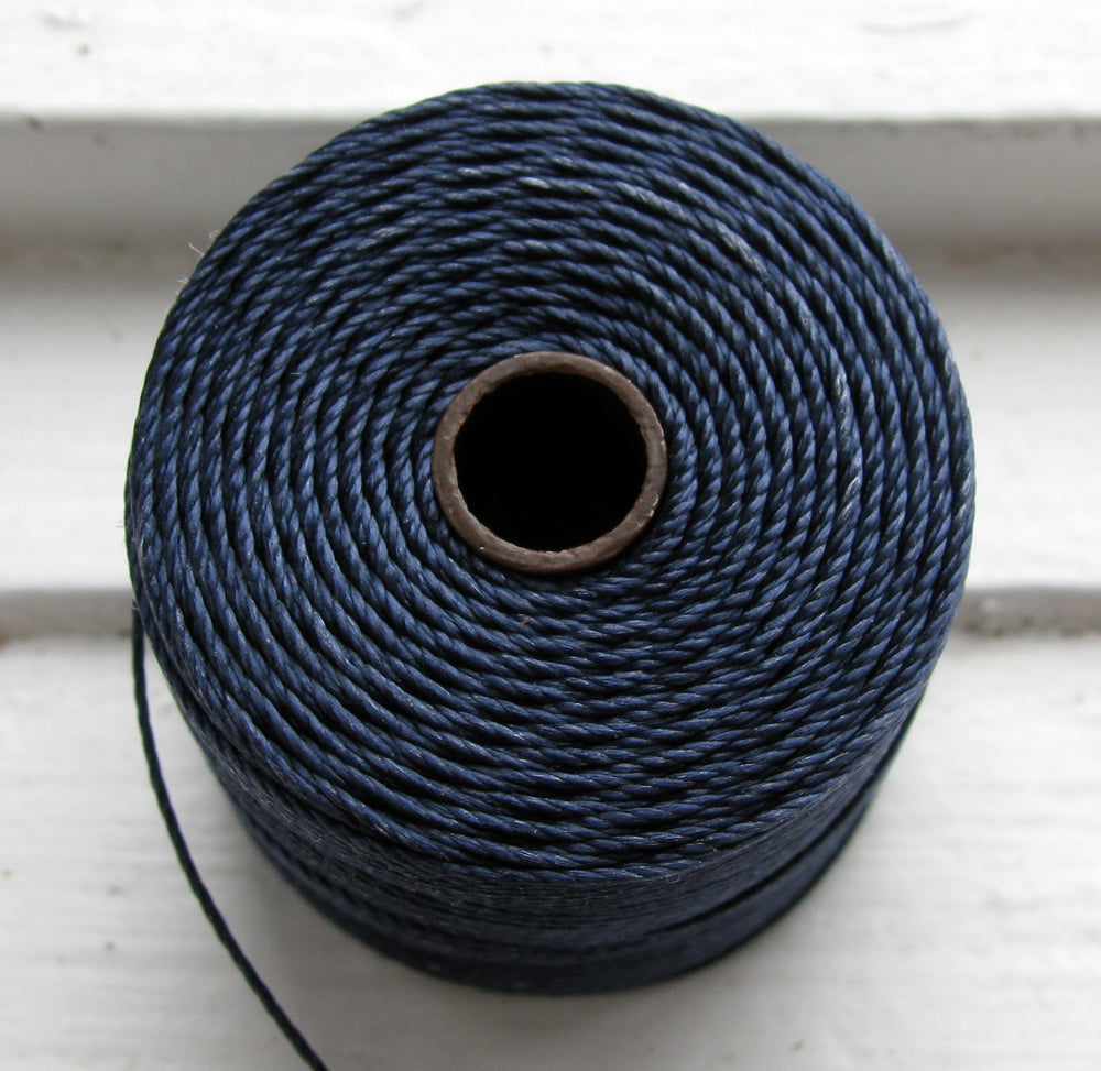 S- Lon bead cord - Navy, 1 rulle