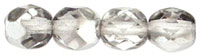 Tjeckiska Firepolish - Crystal Half Silver 6mm