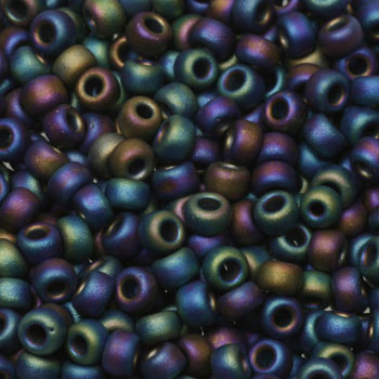 Miyuki seed beads - Matte Black AB 6/0