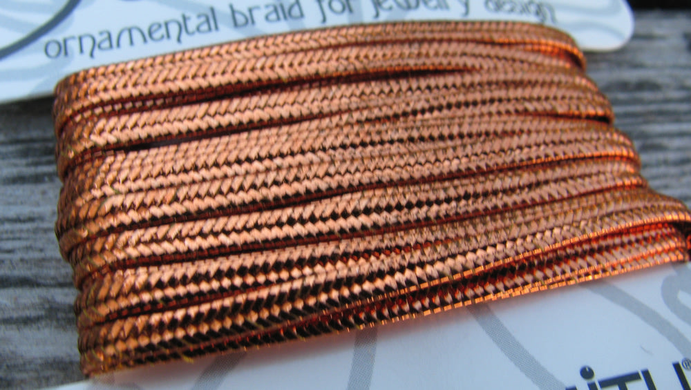 Soutache band - Metallic Koppar, 1 förpackning (3 yards)