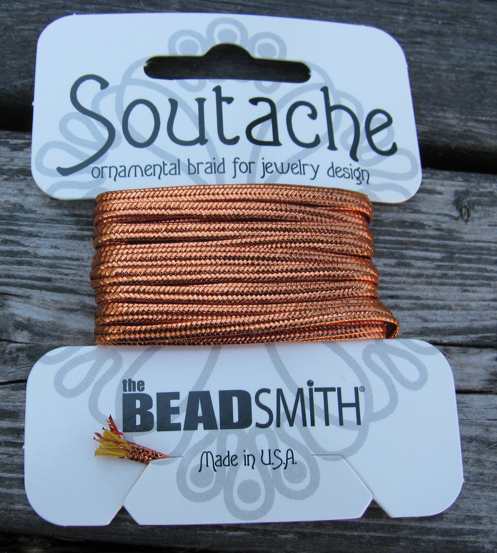 Soutache band - Metallic Koppar, 1 förpackning (3 yards)