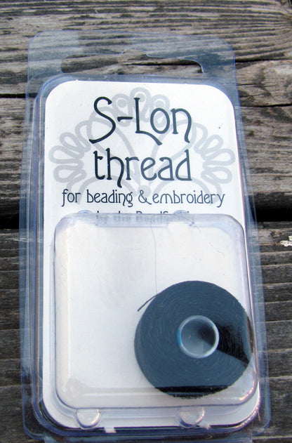 S- Lon bead thread - Black / Svart strl AA, 1 rulle