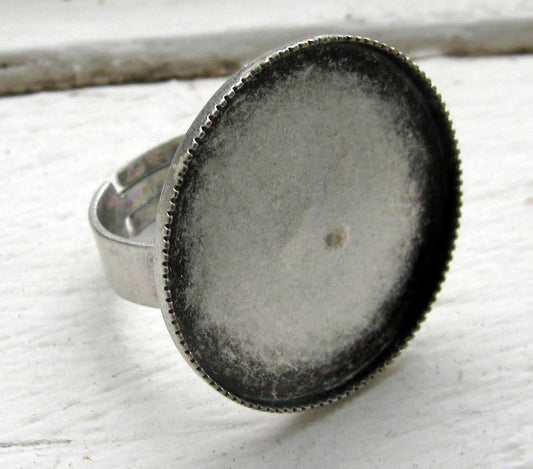 Ringstomme Antik silverfärgad - Ram rund 25mm, 1 styck