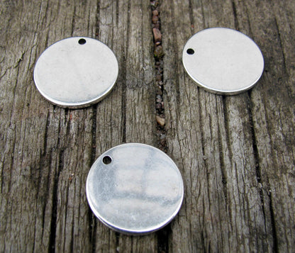 Tag Silverfärgad - Rund Mässing 15 mm, 3- pack