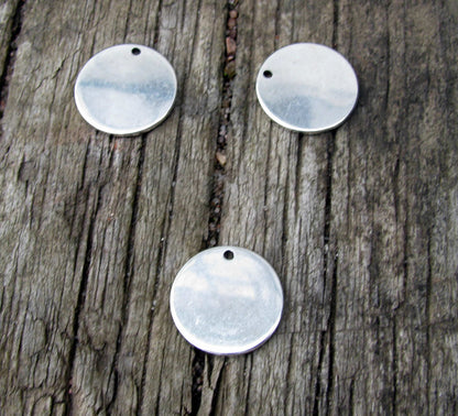 Tag Silverfärgad - Rund Mässing 15 mm, 3- pack