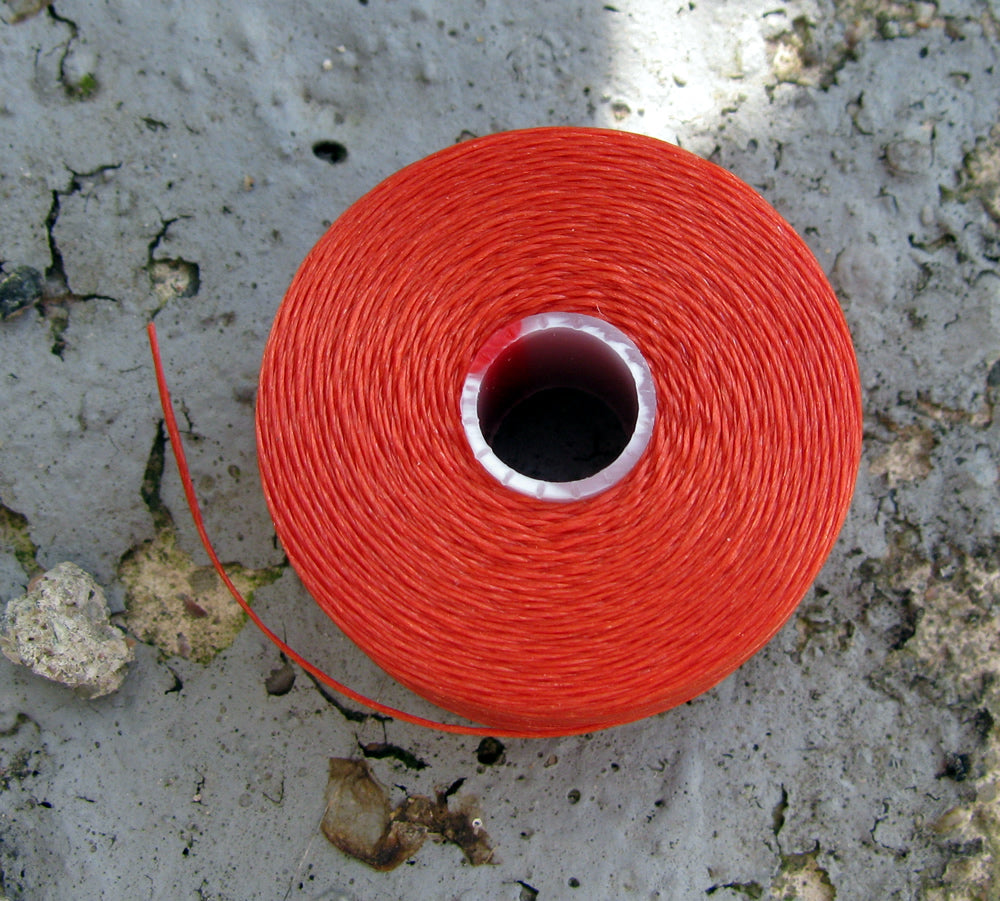 S- Lon bead thread - Orange, strl D, 1 rulle