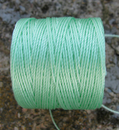 S- Lon bead cord - Pastel Mint Green, 1 rulle