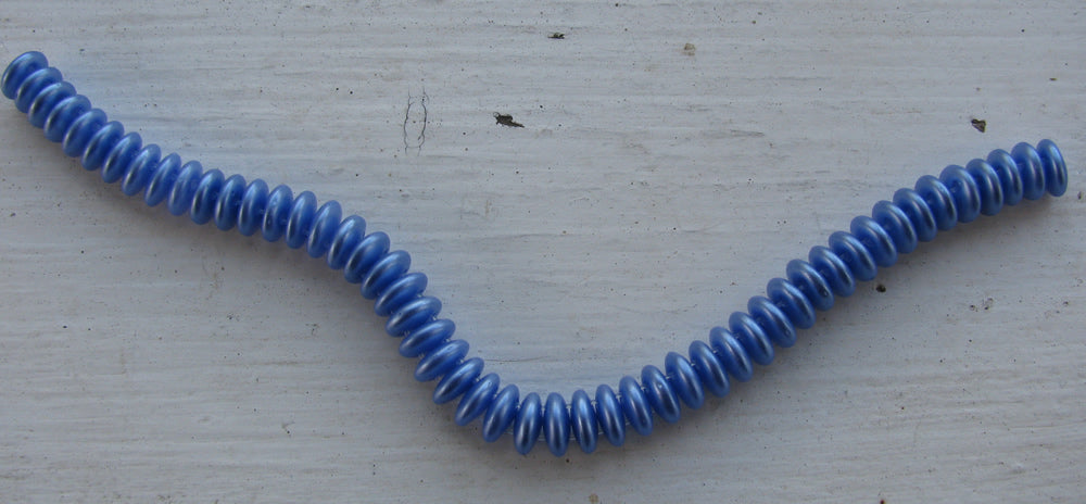 Two Hole Lentils - Sapphire 6mm, 1 sträng