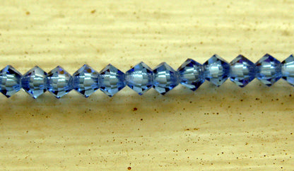 Tjeckiska MC Bicone - Sapphire, 3 mm 1 sträng