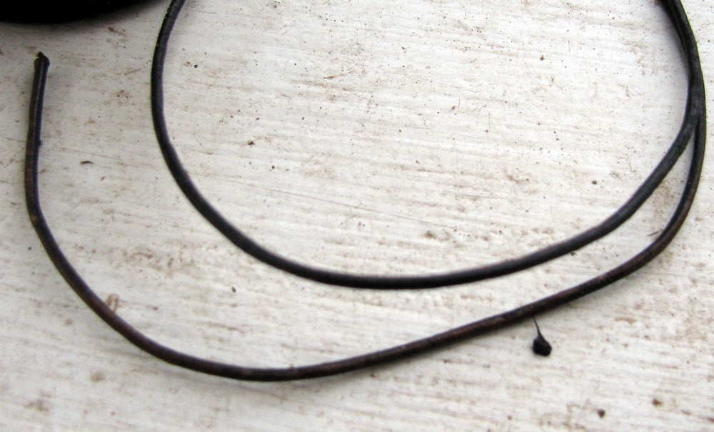 Läderband ca 1 mm - Brun, 1m