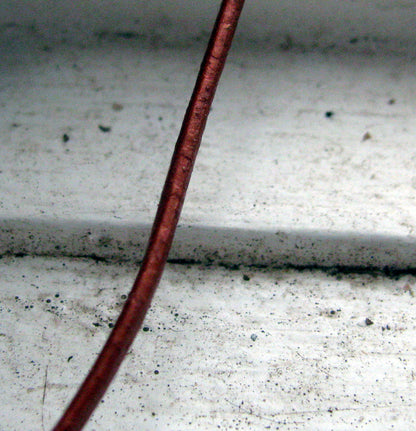 Läderband ca 1,5 mm - Metallic Copper, 1 m