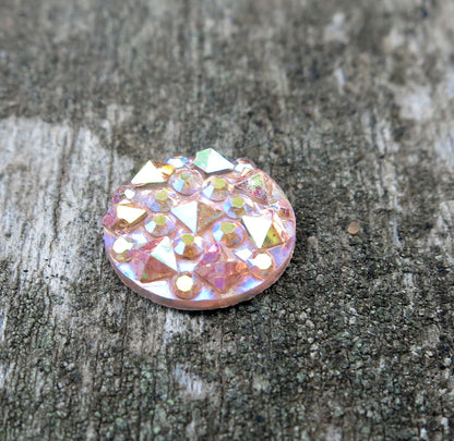 Cabochon av resin - Druzy Rosa 10mm, 1 styck