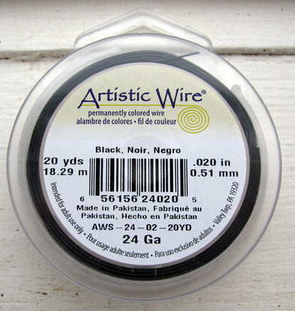 Artistic Wire 24 Ga - Black, 1 rulle