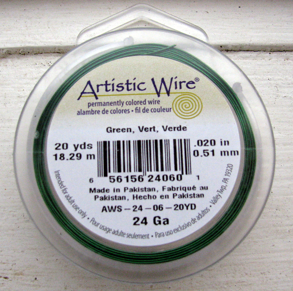 Artistic Wire 24 Ga - Green, 1 rulle