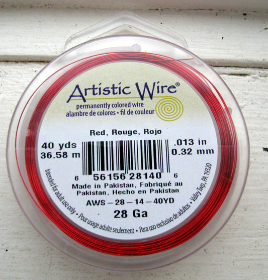 Artistic Wire 28 Ga - Red, 1 rulle