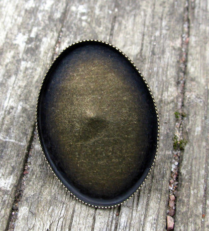 Ringstomme Bronsfärgad - Ram enkel oval, 36x26mm,1 styck