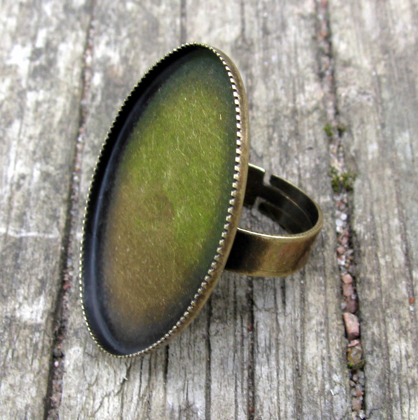 Ringstomme Bronsfärgad - Ram enkel oval, 36x26mm,1 styck