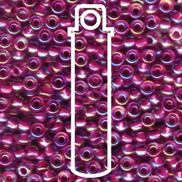 Miyuki seed beads - Raspberry Lined Crystal AB 6/0