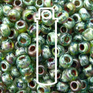 Miyuki seed beads - Picasso Olivine Transparent 8/0