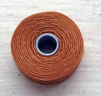 S- Lon bead thread - Tan, strl D, 1 rulle