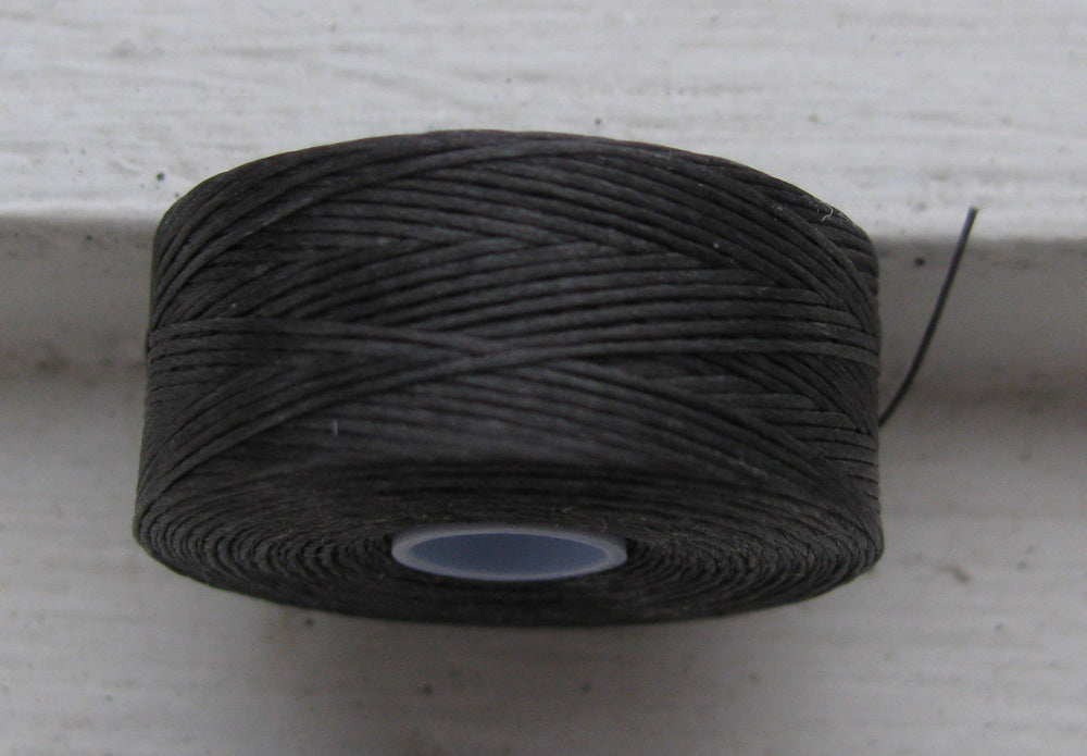 S- Lon bead thread - Charocoal Grey, strl D, 1 rulle