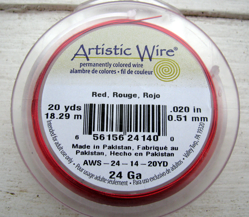 Artistic Wire 24 Ga - Red, 1 rulle