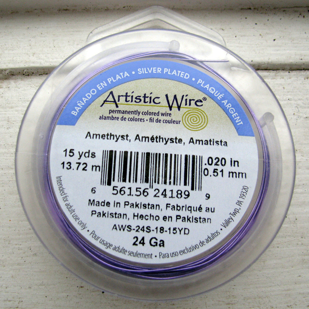 Artistic Wire 24 Ga - Amethyst Silverplated, 1 rulle