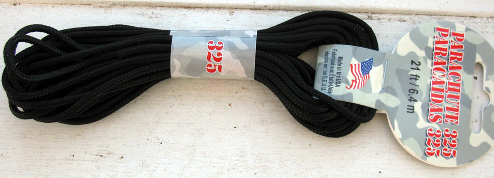 Paracord 325 - Svart 3mm, 6,4 m