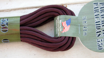 Paracord 550 - Maroon 4mm, 4,8 m