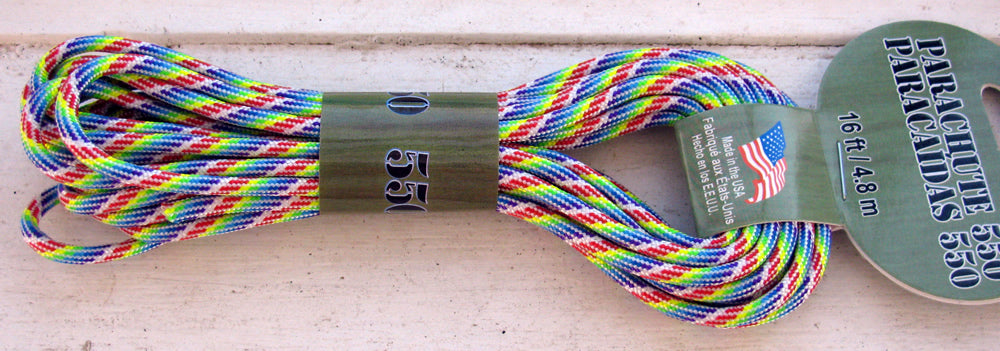 Paracord 550 - Rainbow 4mm, 4,8 m