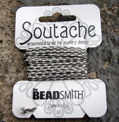 Soutache band randigt - Smog / Linen 1 förpackning (3 yards)