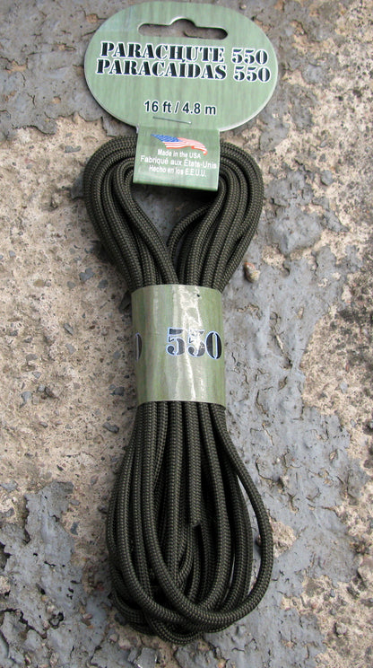 Paracord 550 - Olive Drab 4mm, 4,8 m