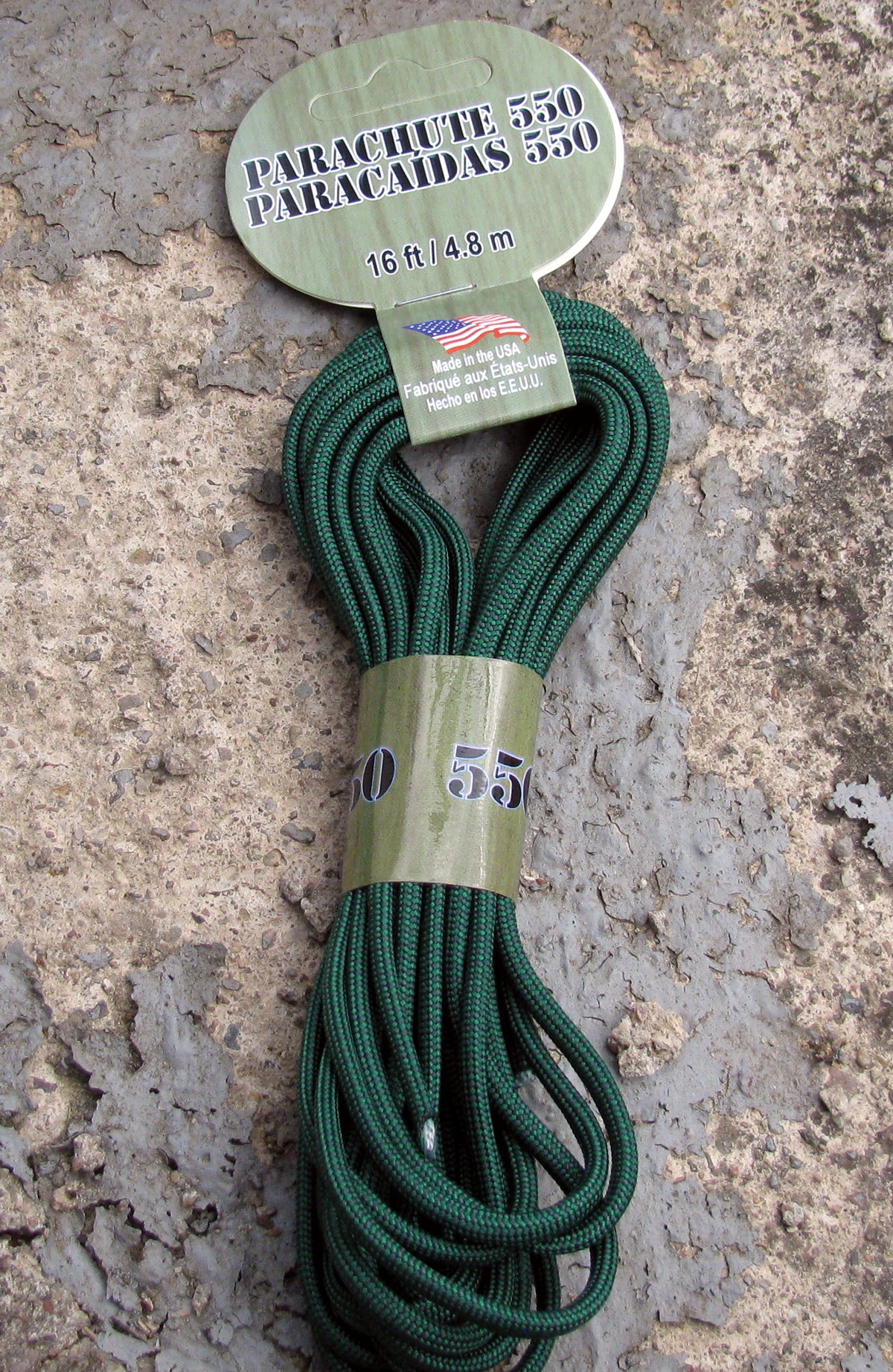 Paracord 550 - Forest Camo 4mm, 4,8 m