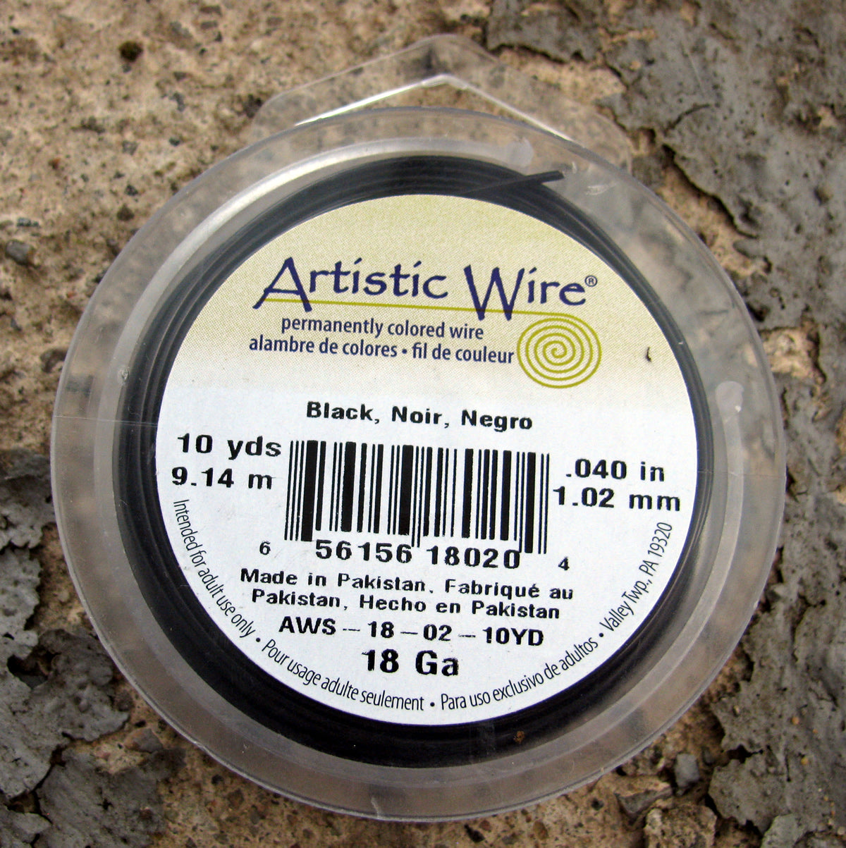 Artistic Wire 18 Ga - Black / Svart, 1 rulle