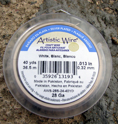 Artistic Wire 28 Ga - White / Vit, 1 rulle