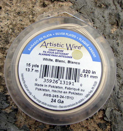 Artistic Wire 24 Ga - White / Vit, 1 rulle