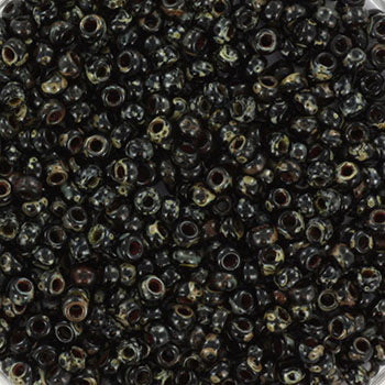 Miyuki seed beads - Picasso Smokey Black Matte 11/0