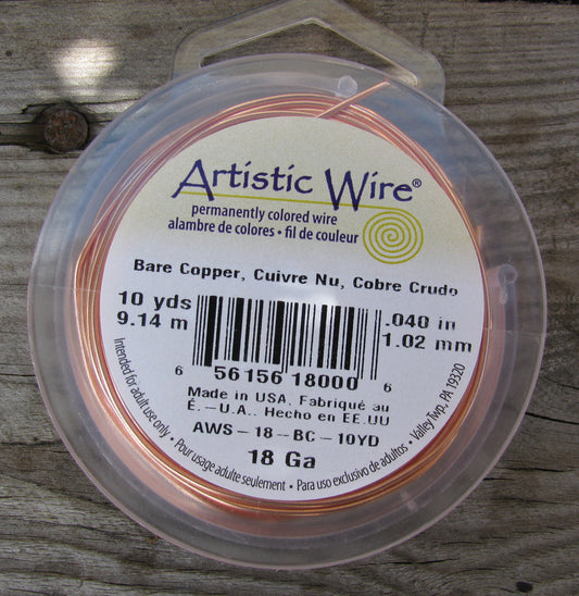 Artistic Wire 18 Ga - Bare Copper 1 rulle